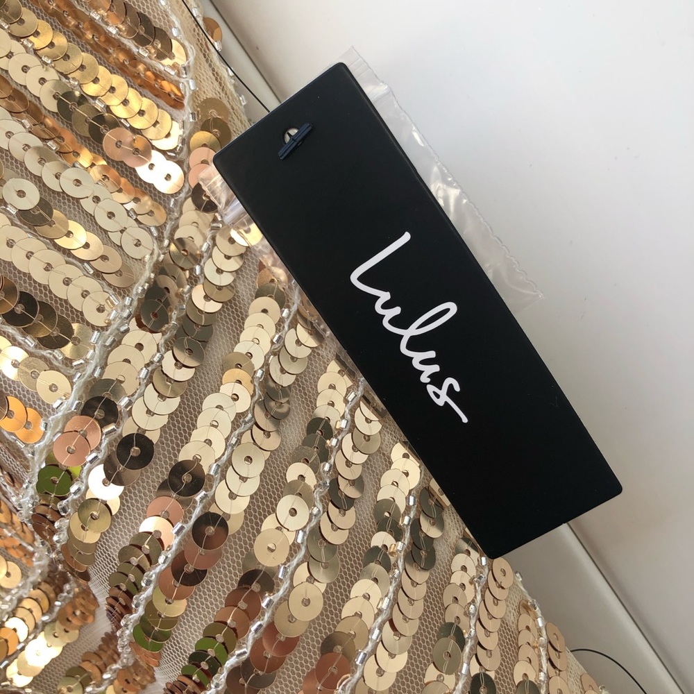 NWT Lulu’s Gold Sequin Bodycon Dress - Small - Picture 8 of 12